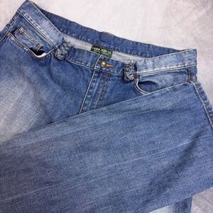 Lauren Jeans Co Ralph Lauren Blue Straight Leg Denim Jeans Braided Loops Size 16